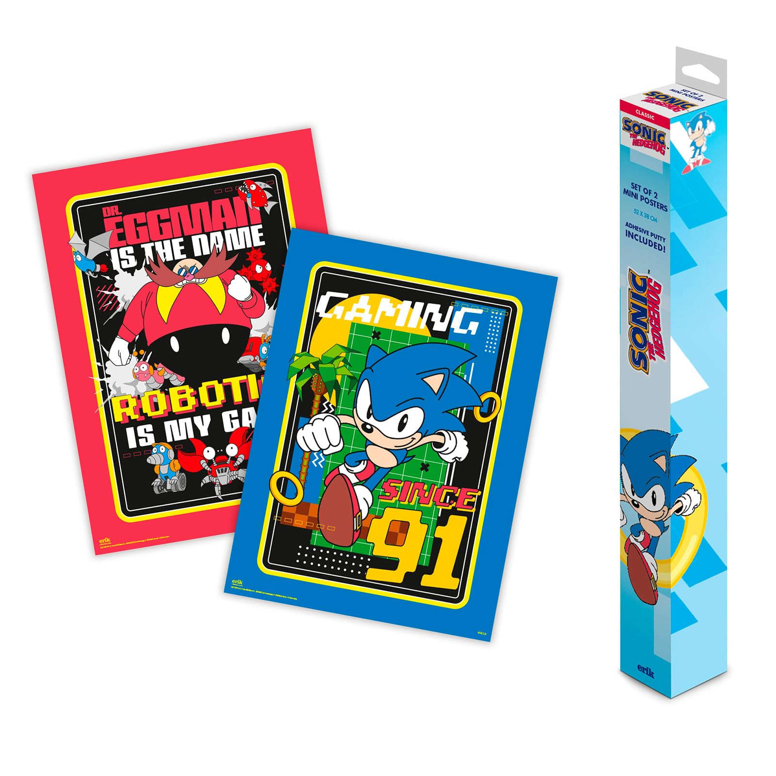 Grupo Erik Multicolour Sonic The Hedgehog Poster - Set Of 2 Mini Posters, Gifts, Merch