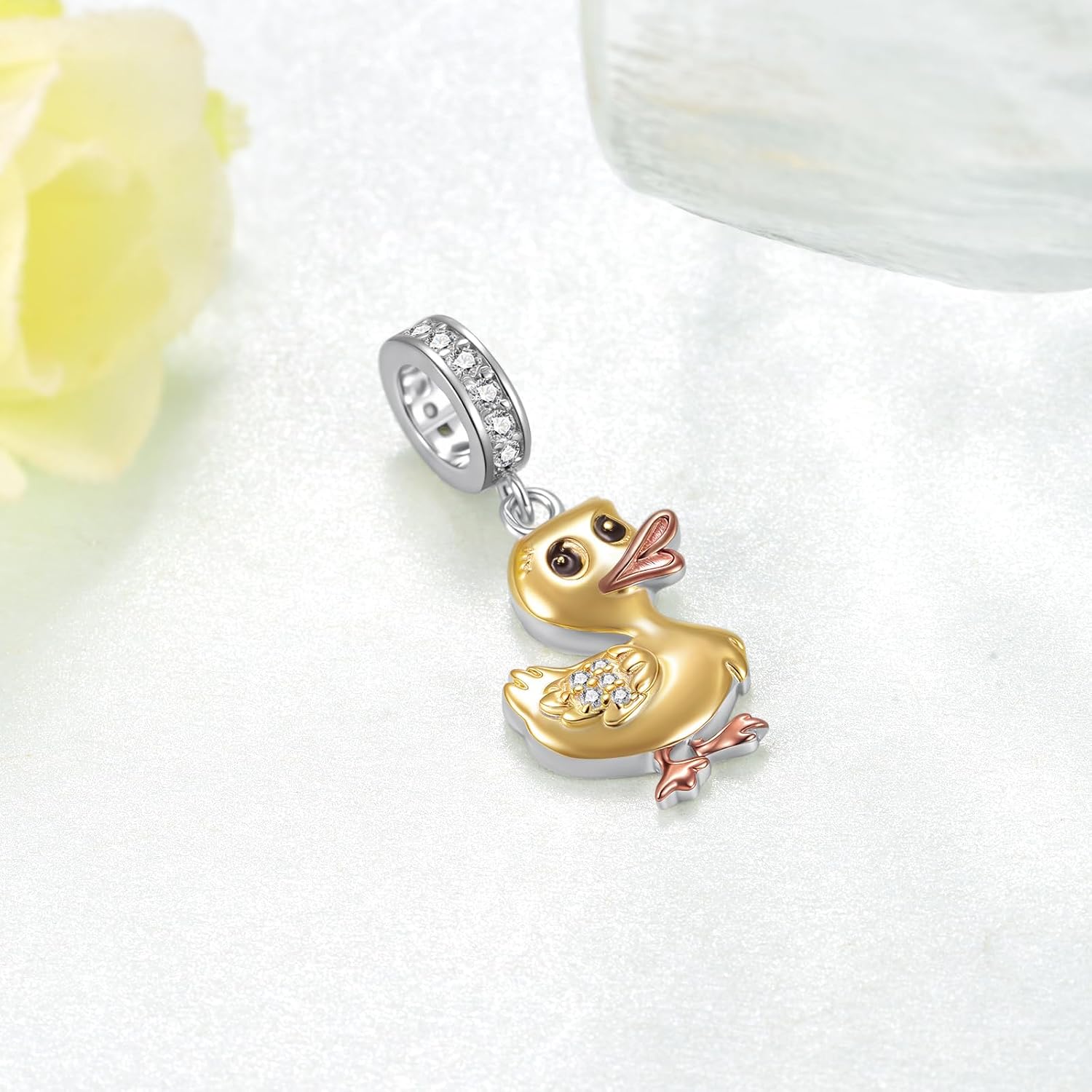 Duck Charms 925 Sterling Silver Duck Gifts Cute Animal Jewelry Gifts for Women
