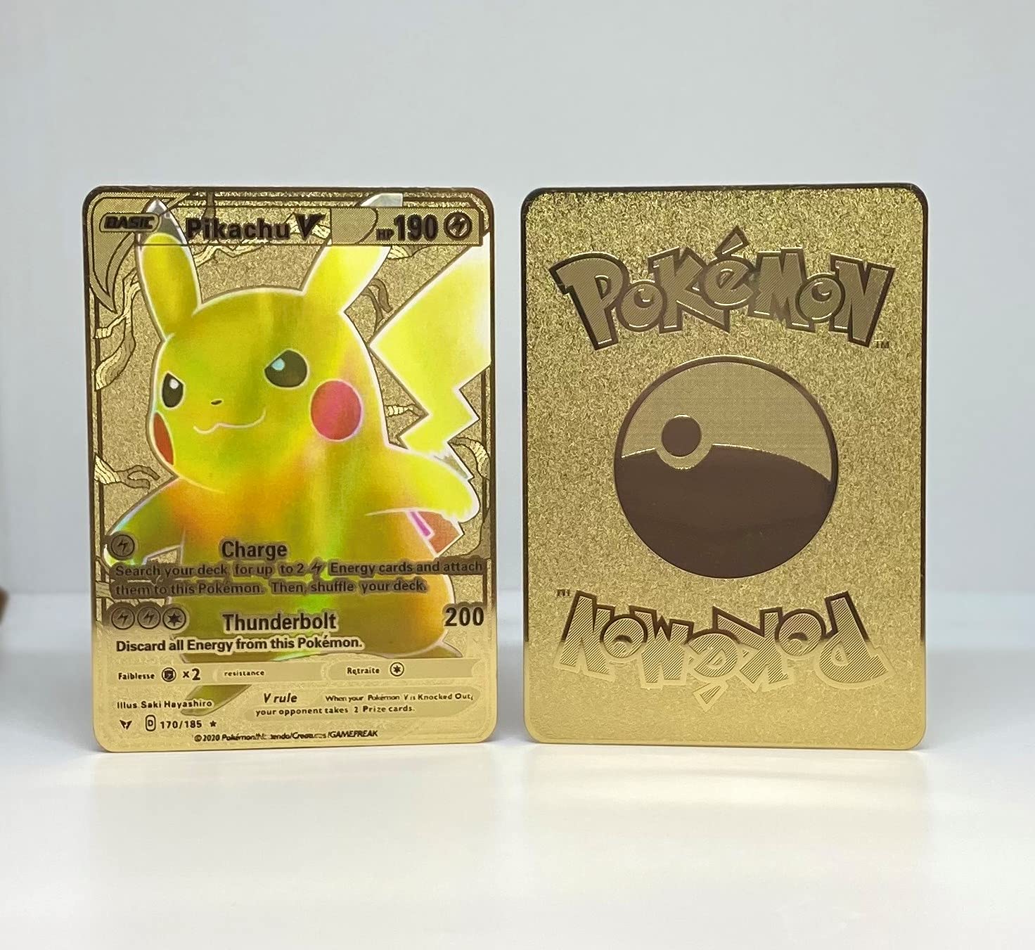 Amazon Com Pikachu V Charge Card Custom Gold Metal Toys Games