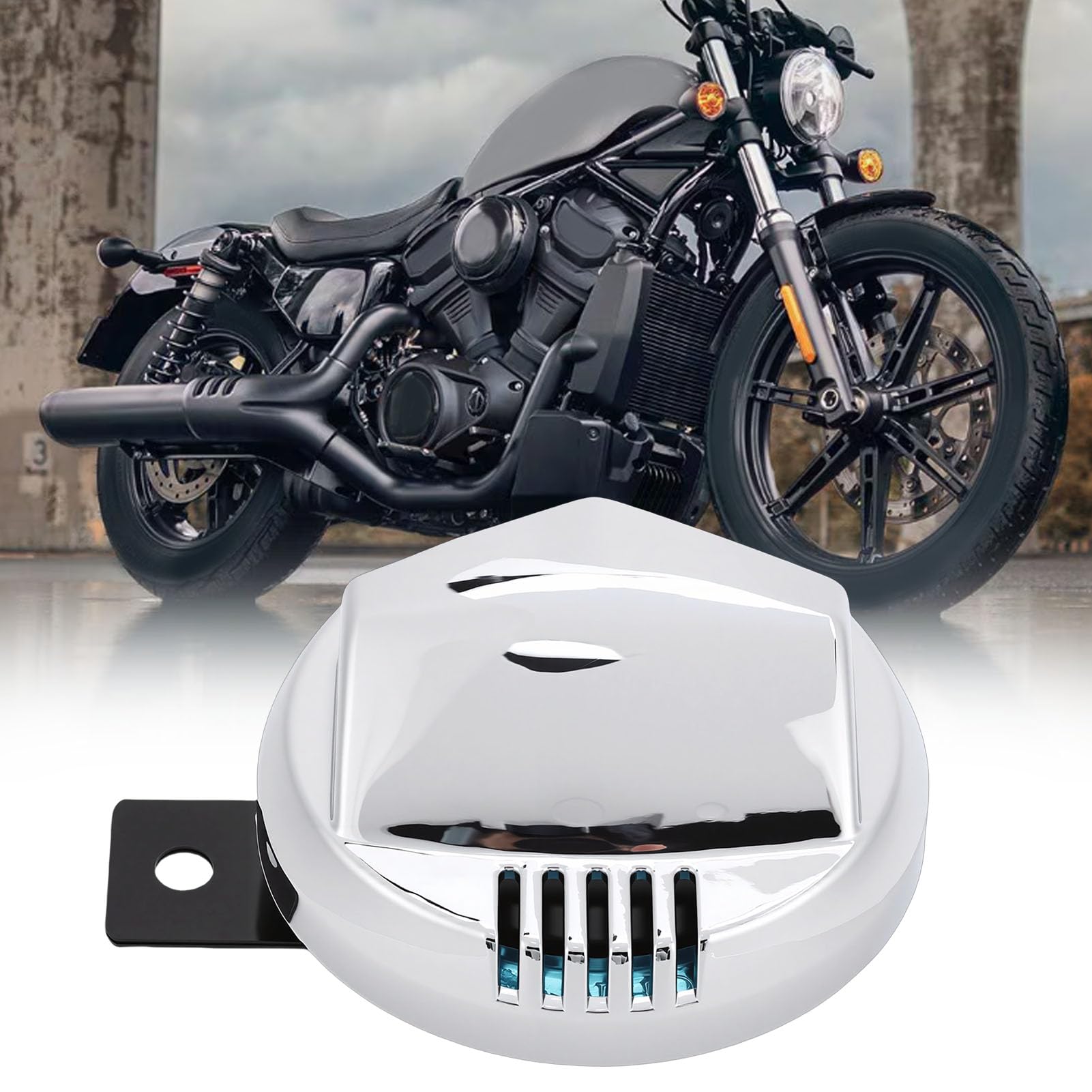 Fabater Uniwersalny Motocykl Elektryczny Klakson, 110dB Głośny Chromowany Róg ślimakowy w Stylu Retro z chromowaną osłoną, do Wymiany Motocykla