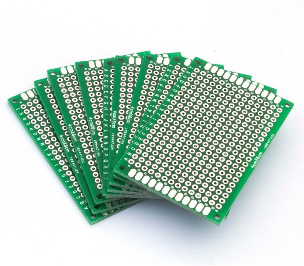 GFORTUN10Pcs 4cm x 6cm Double Sided 2.54mm Protoboard Prototyping PCB DIY Soldering Universal Printed Circuit Board