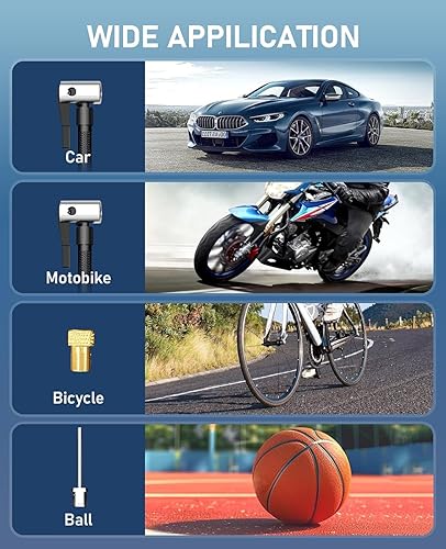Miniatura 7 de Inflador de neumáticos, compresor de aire portátil, bomba de aire inalámbrica de 150 PSI para neumáticos de automóvil, batería y bomba de neumáticos