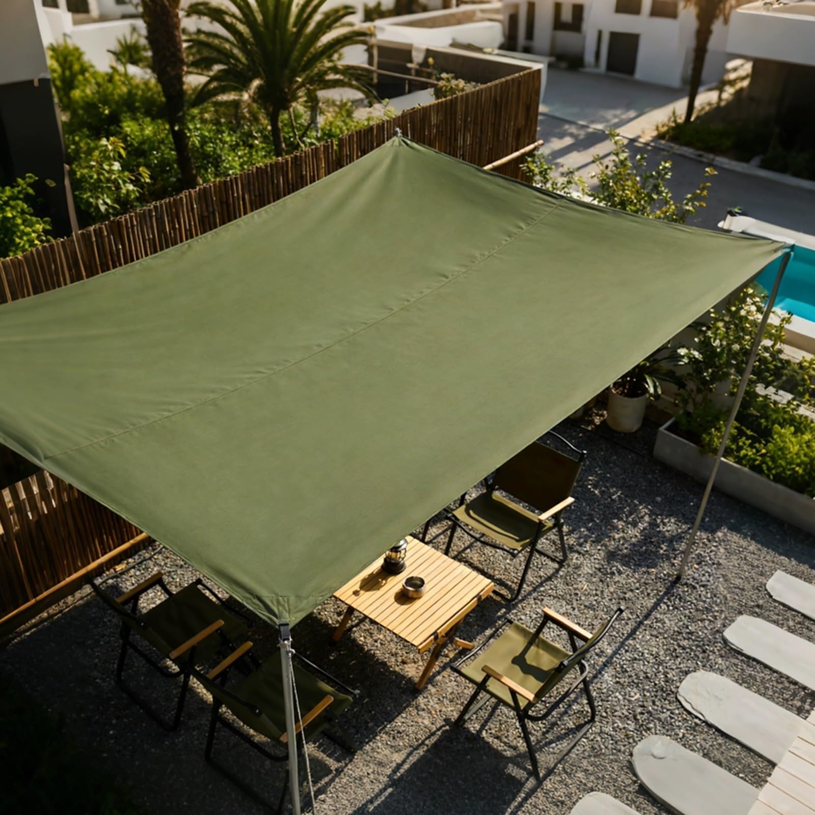 Green Canvas Tarp for Patio Canopy, Furniture Cover, Tent Footprint, Rain Emergency, Wood Pile Shelter, Waterproof Tarpaulin with Reinforced Grommets(1.5x3m(4.9ftx9.8ft))