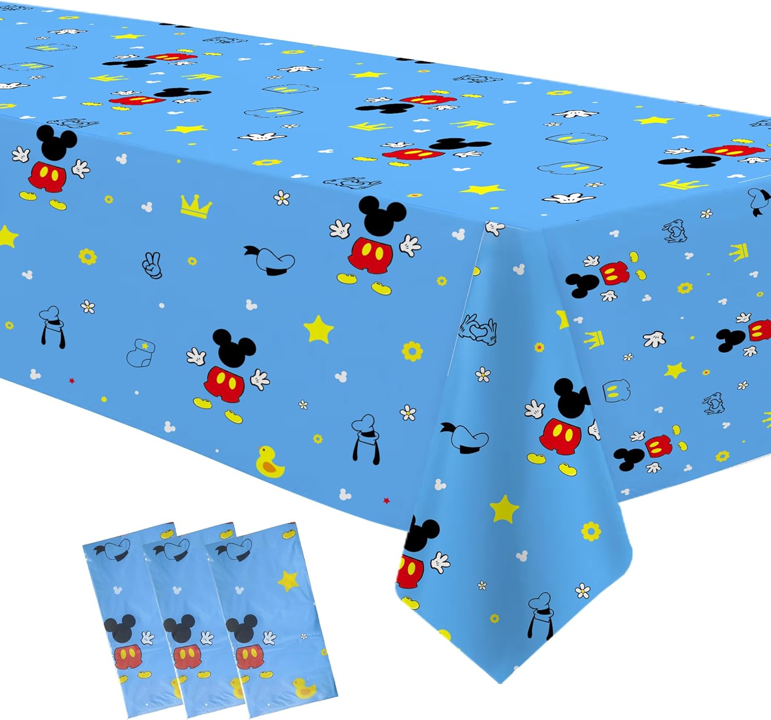 Amazon.com: APOWBLS Mickey Birthday Party Supplies Tablecloth for Boy ...