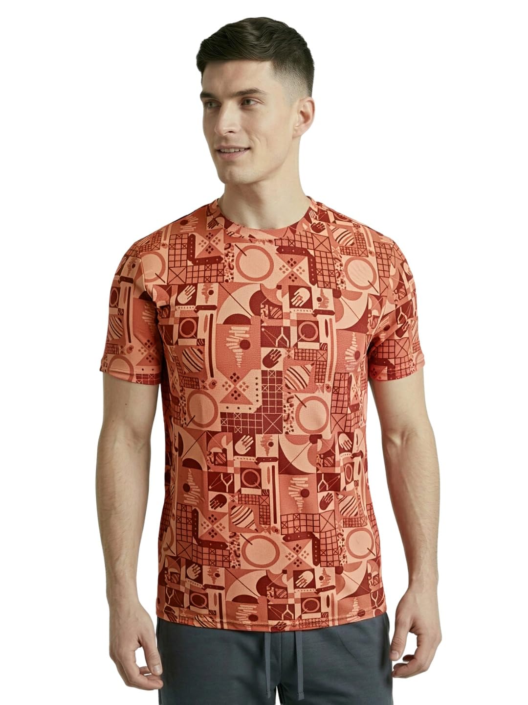 technosport Men Printed Slim Fit Round Neck T Shirt MATPIQ Short Sleeve Polyester Tshirt for Men Gym Workout Running Casual Sports Active Quick Dry Branded-picture-27