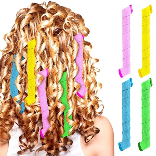 42 Pieces Spiral Curlers Wave Curls Kit, No Heat Hair Curlers Styling, 40 Pieces Hair Curler Rollers Curling Rods 2 Pieces Styling Hooks For Hair Supplies (20 Cm/ 8 Inch) #TOP3