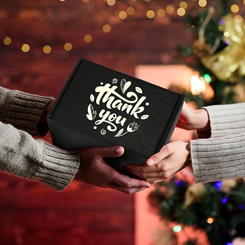 Miniatura 5 de Ireer Paquete de 50 cajas de envío negras de cartón corrugado, cajas de regalo con tapas, cajas de correo a granel para pequeñas empresas para