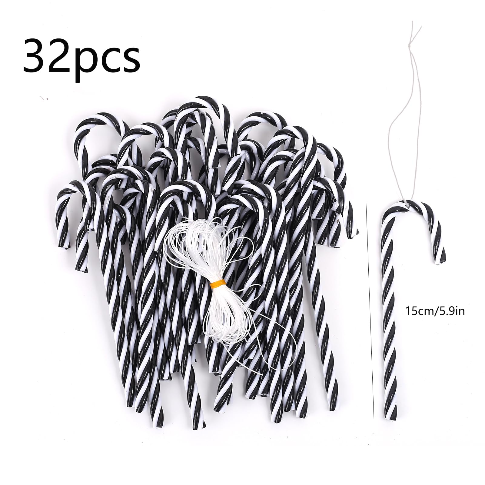 Decor Sucre Noel HERZWILD Lot De 32 Décorations De Noël En Forme De Canne à Sucre D'orge De Noël Torsadées En Plastique Pour Décoration D'intérieur Et D'extérieur (sans Trous Rouge Et Blanc12
