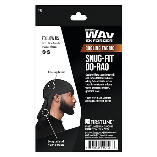 Miniatura 2 de WavEnforcer 106 Snug Fit Do-Rag, negro