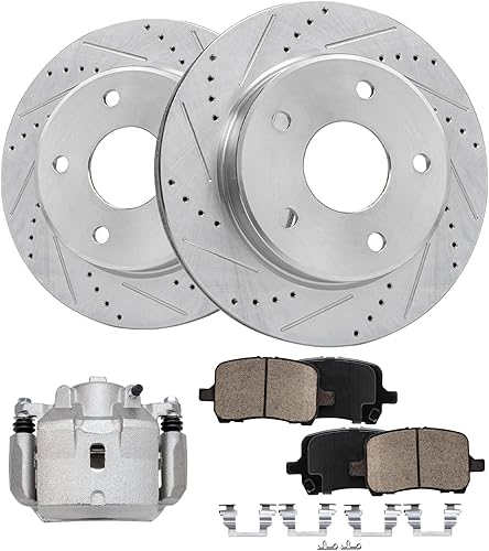 Miniatura 86 de Detroit Axle - Kit de freno delantero para Ford Explorer Mercury Mountaineer 2002-2005 Bujes de rodamiento de rueda perforados y ranurados rotores