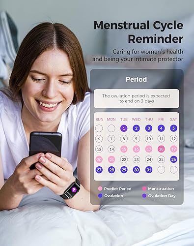 Miniatura 5 de Reloj inteligente con monitor de salud y fitness con frecuencia cardíaca 247, oxígeno en sangre, presión arterial, monitor de sueño, 128 modos de