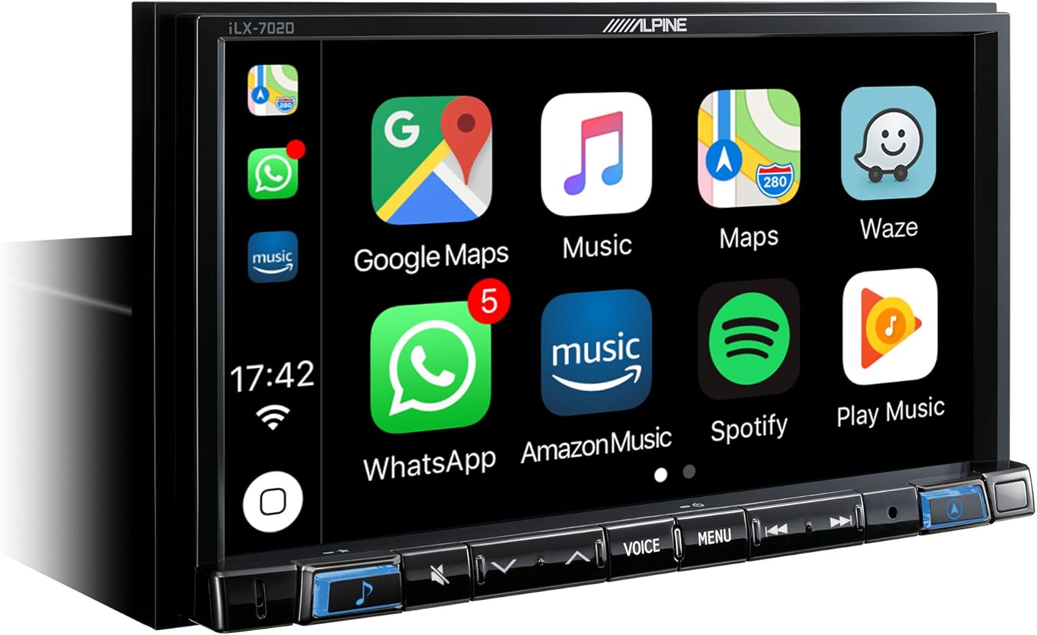 Alpine iLX702D Bluetooth Media Receiver für Auto, Schwarz Car Media