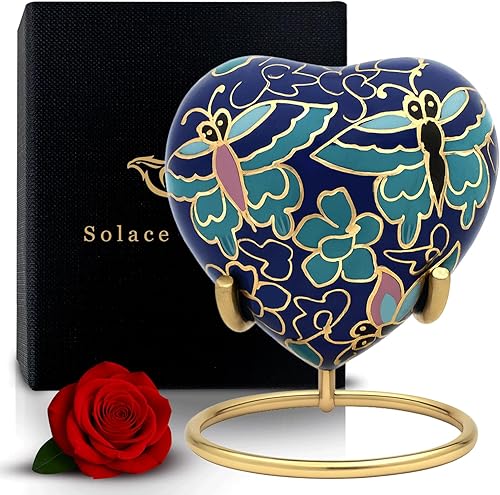 Urna pequeña para cenizas humanas Urna de recuerdo de mariposa Urna de corazón Una urna de cremación en forma de corazón amorosa para honrar su