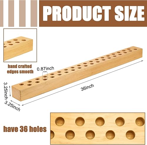 Miniatura 2 de Portavelas cónicos de madera de 36 pulgadas para centro de mesa, gigantes de madera para fiesta de cumpleaños, candelabros largos de granja,