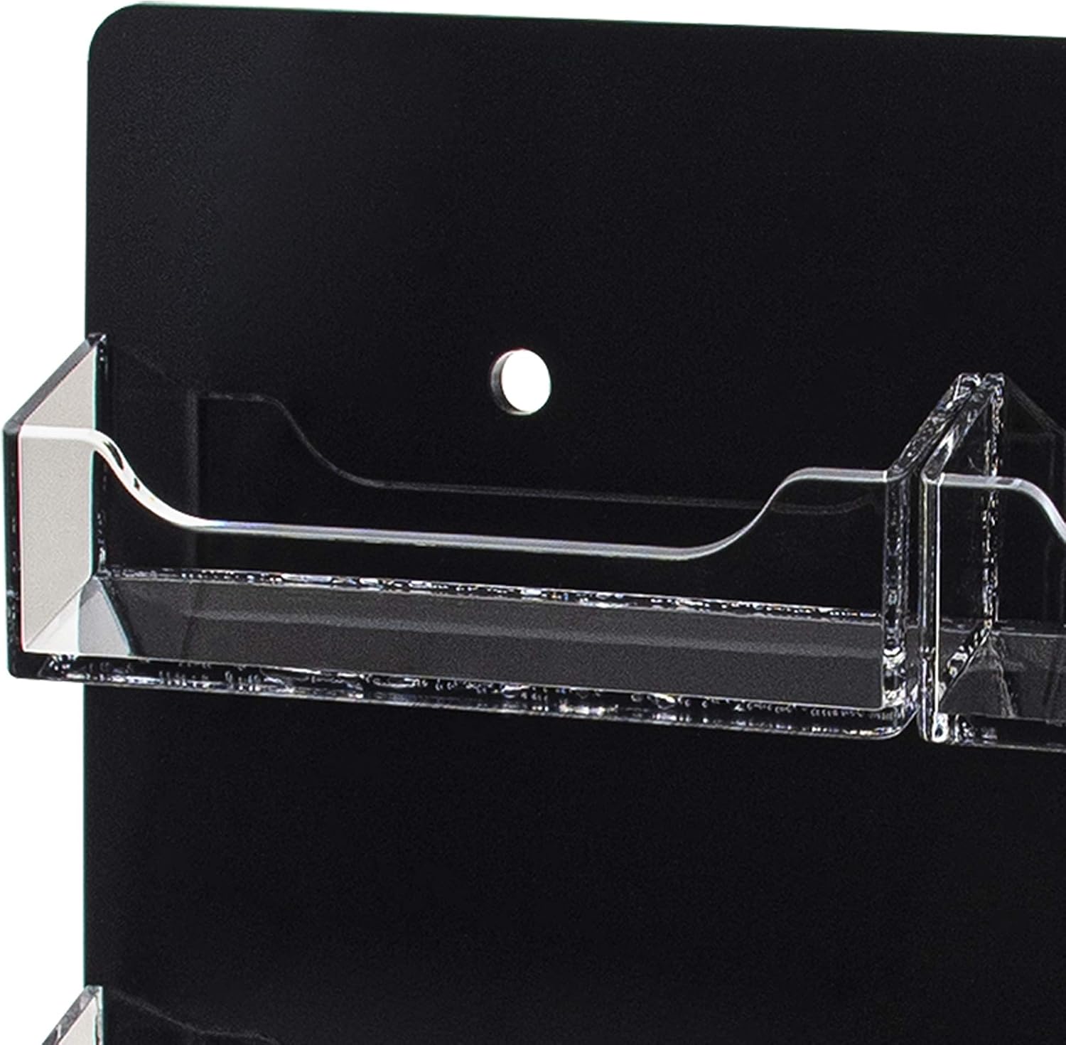 Marketing Holders 6 Pack Hanging Business Card Holders Multi Pocket Black and Clear Acrylic Vertical Rack with Hardware for 3.5" x 2" Horizontal Gift or Appointment Cards