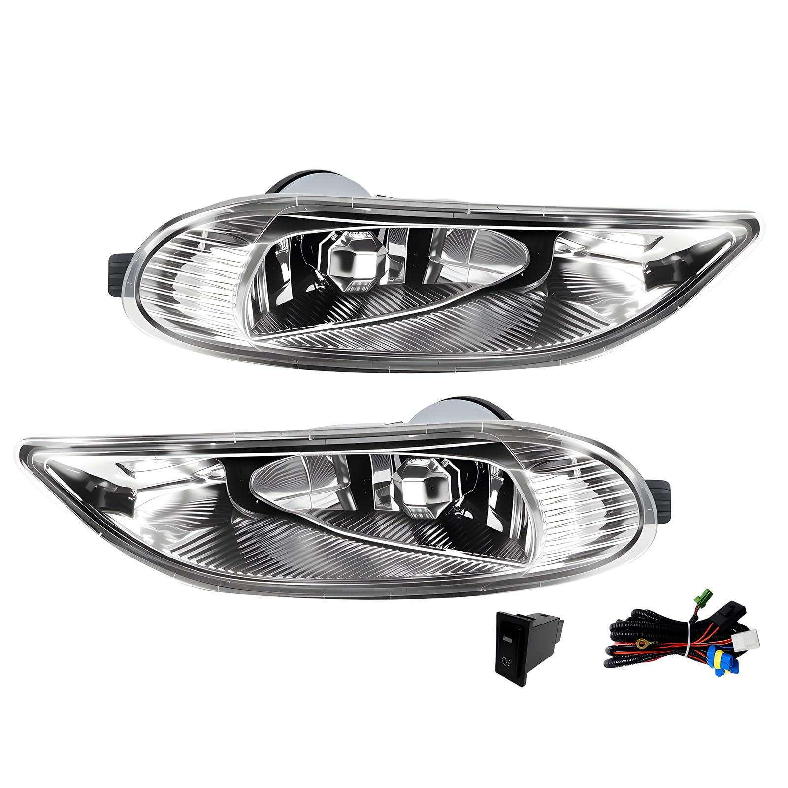 Pair Of Front Fog Lights For 2002-2004 Toyota Camry – Halogen, Clear Lens, DOT Certified