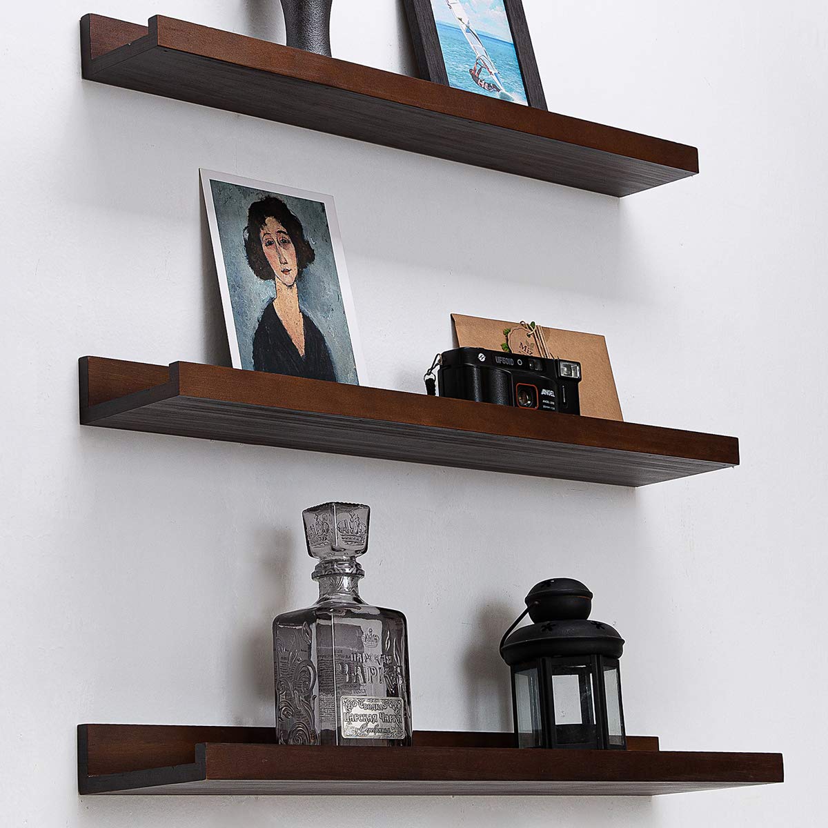Buy Espresso Floating Picture Shelves 24inch Denver Modern Wall Mount