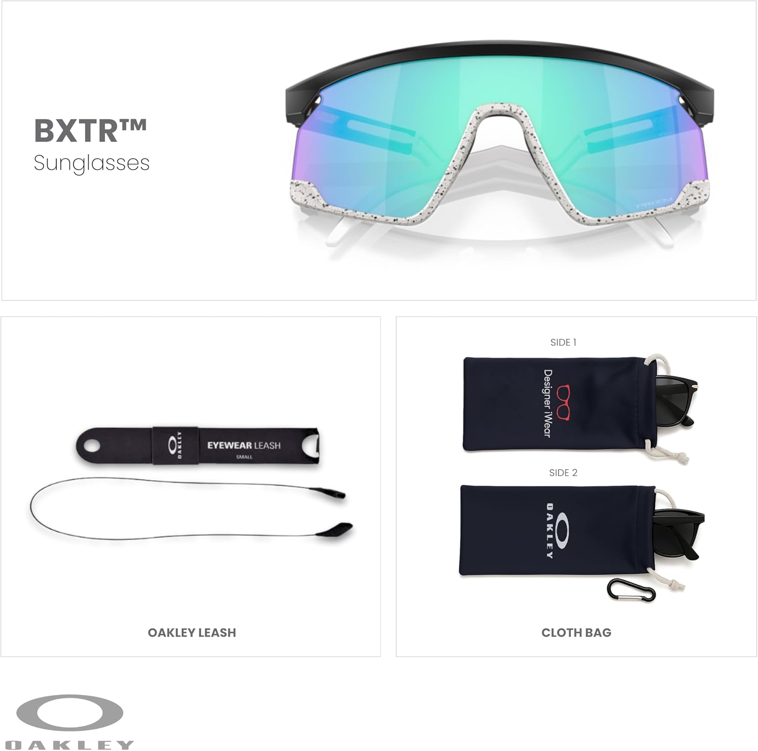 Oakley BXTR OO9280 Shield Sunglasses for Men for Women+ Bundle Accessory Leash Kit, Microfiber Pouch - Image 2