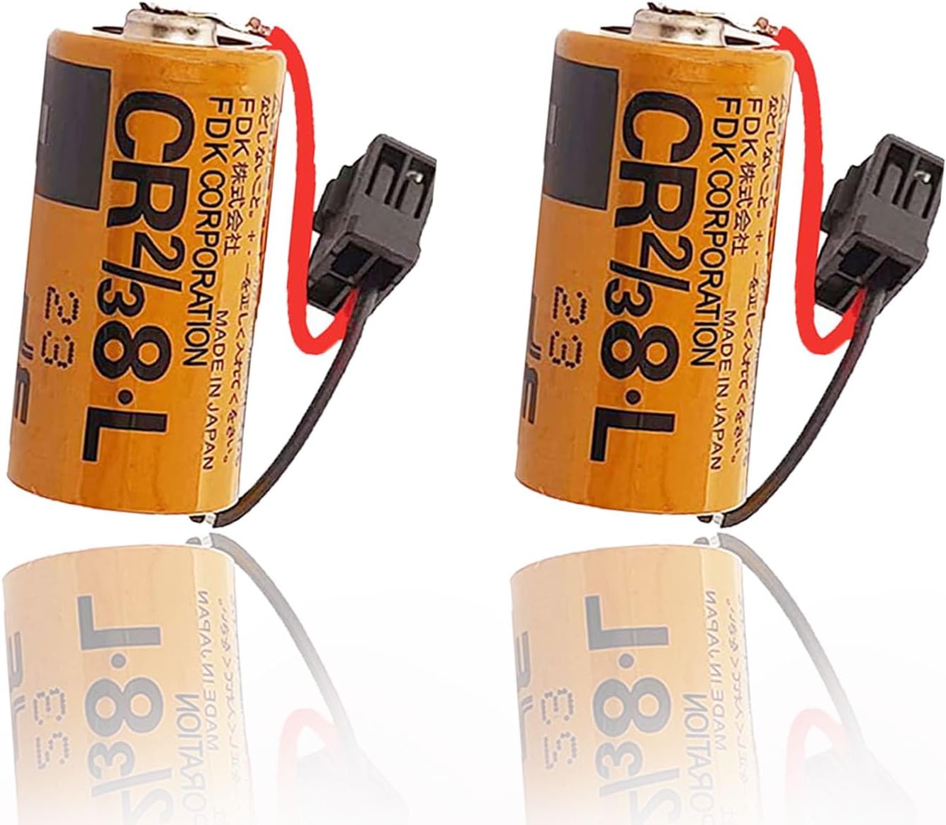 / 2Pack / 3V CR2/38.L Battery with Black Plug for Fuji CR2