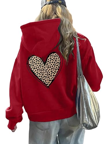 Hoodies for Womens Y2k Oversized Star Print Sweatshirts Aesthetic Cheetah