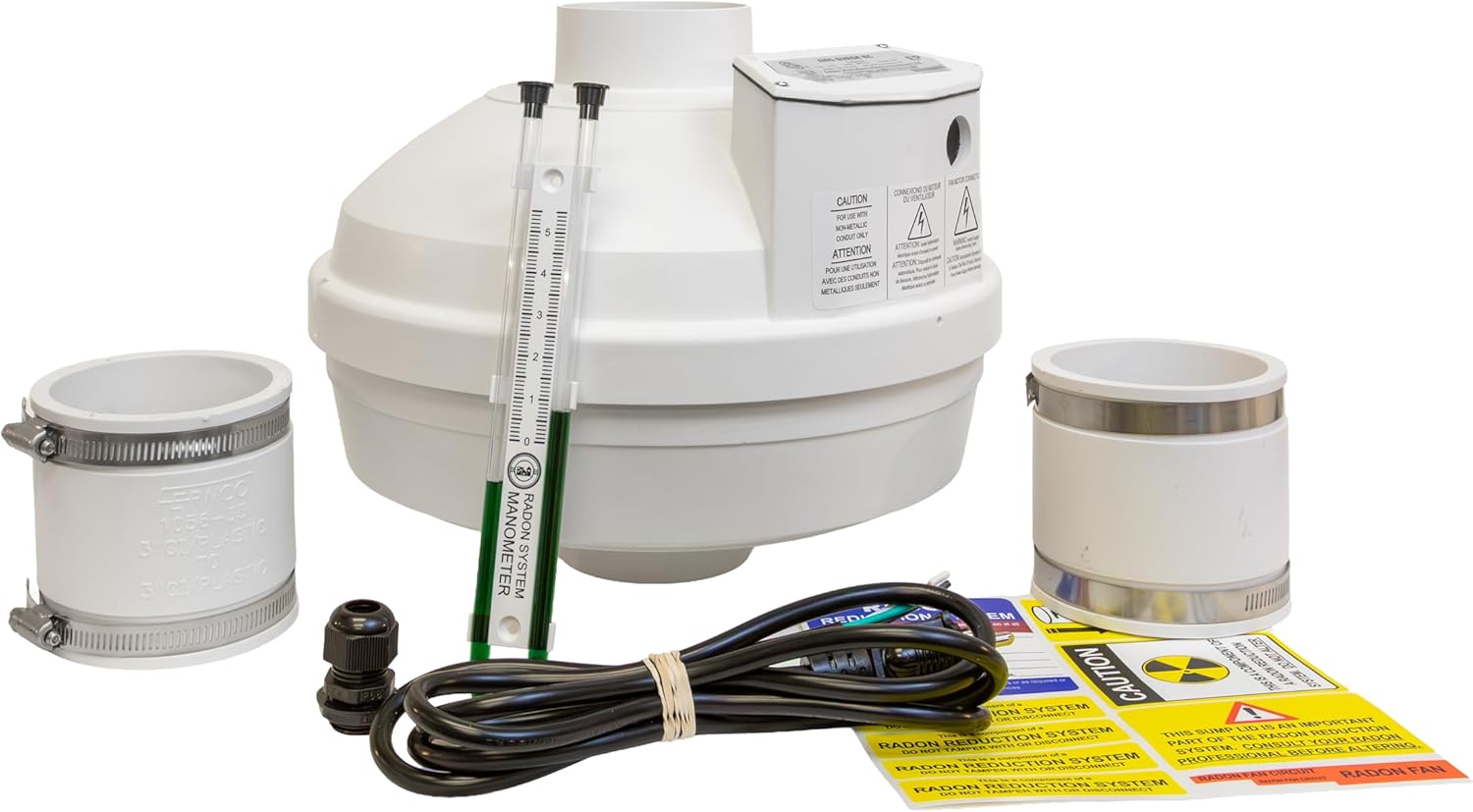 Festa AMG Surge EC Radon Fan – 3“ Installation Kit - Quiet and Energy Efficient Radon Mitigation Inline Fans – High Performance 3” Duct Fan