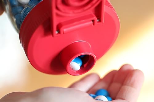 Miniatura 7 de Brewing America Tarro de crema con tapa de vertido y 1 pinta (16 onzas) Azure Mason frasco, tapa roja de boca ancha para leche, azúcar y crema, 1