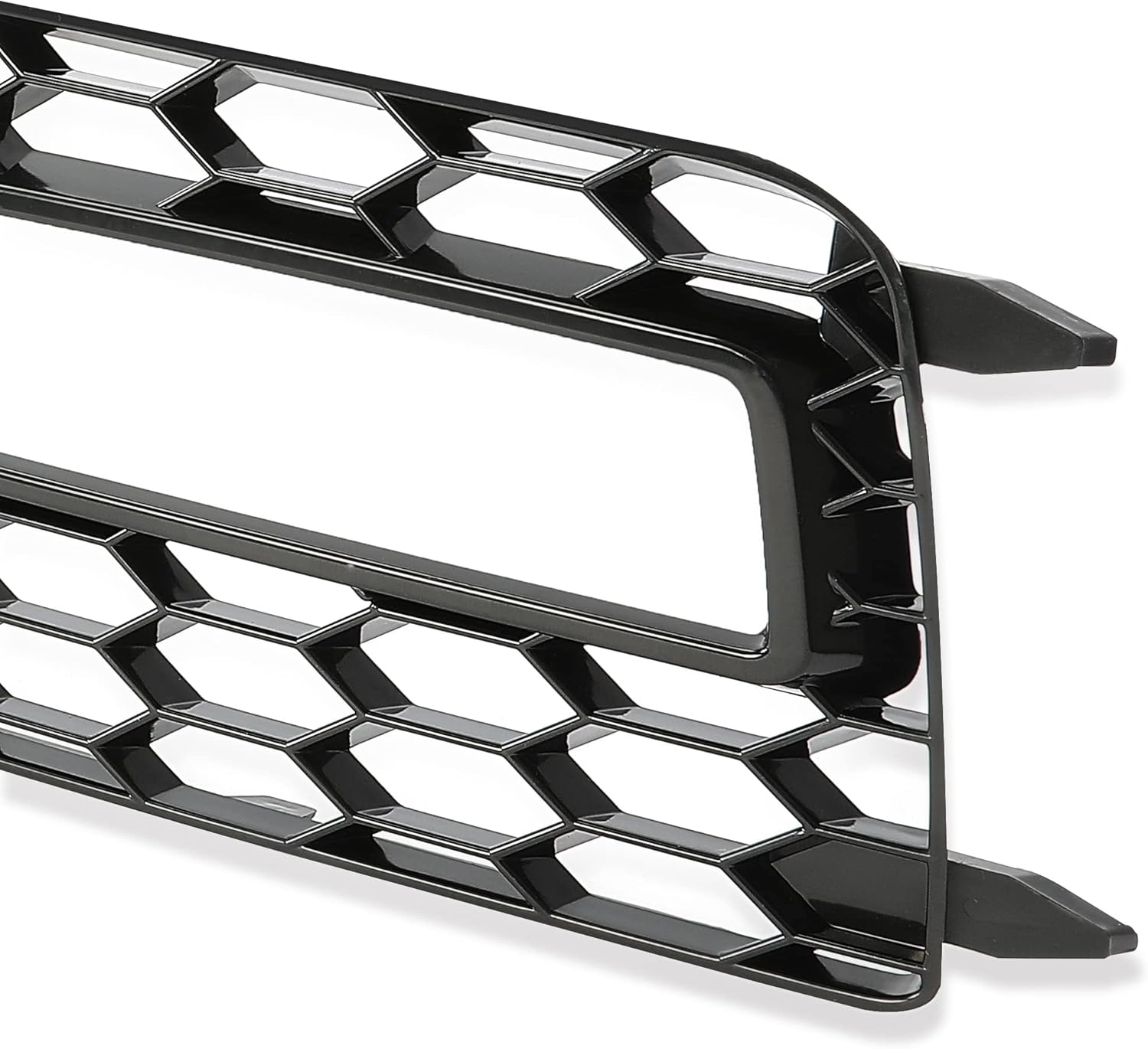 Kojem Front Fog Light Cover Compatible with 2013-2016 Audi A4 Quattro B8.5 A4 S-Line S4 Mesh Honeycomb Bumper Vent Lower Grille Bezel RS4 Style - Gloss Black Replacement for AU1038118 AU1039118