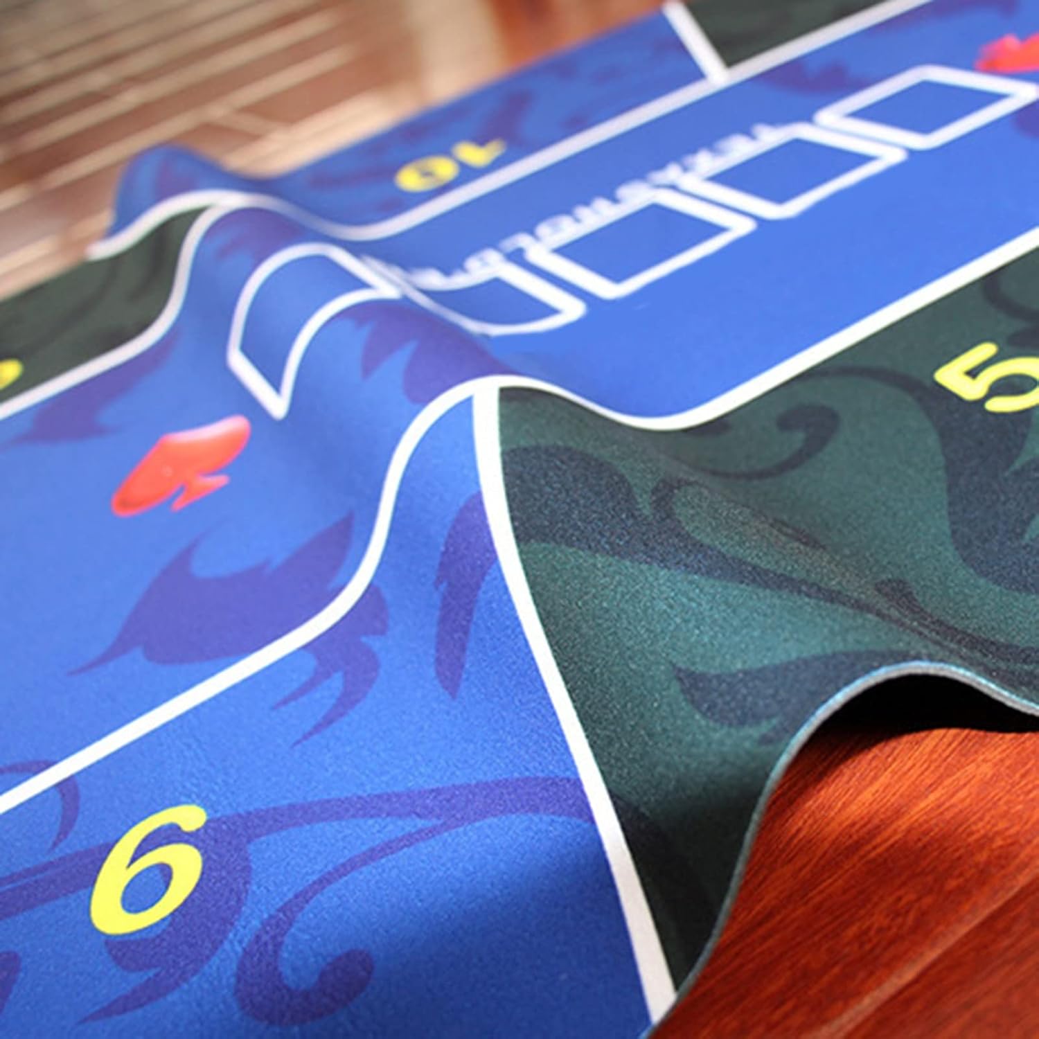 Foldable Poker Card Tabletop Layout Portable Anti-Slip Rubber Board Game Mat Poker Felt Table Cover Layout Poker mat(Color:B,Size:2.41.2)