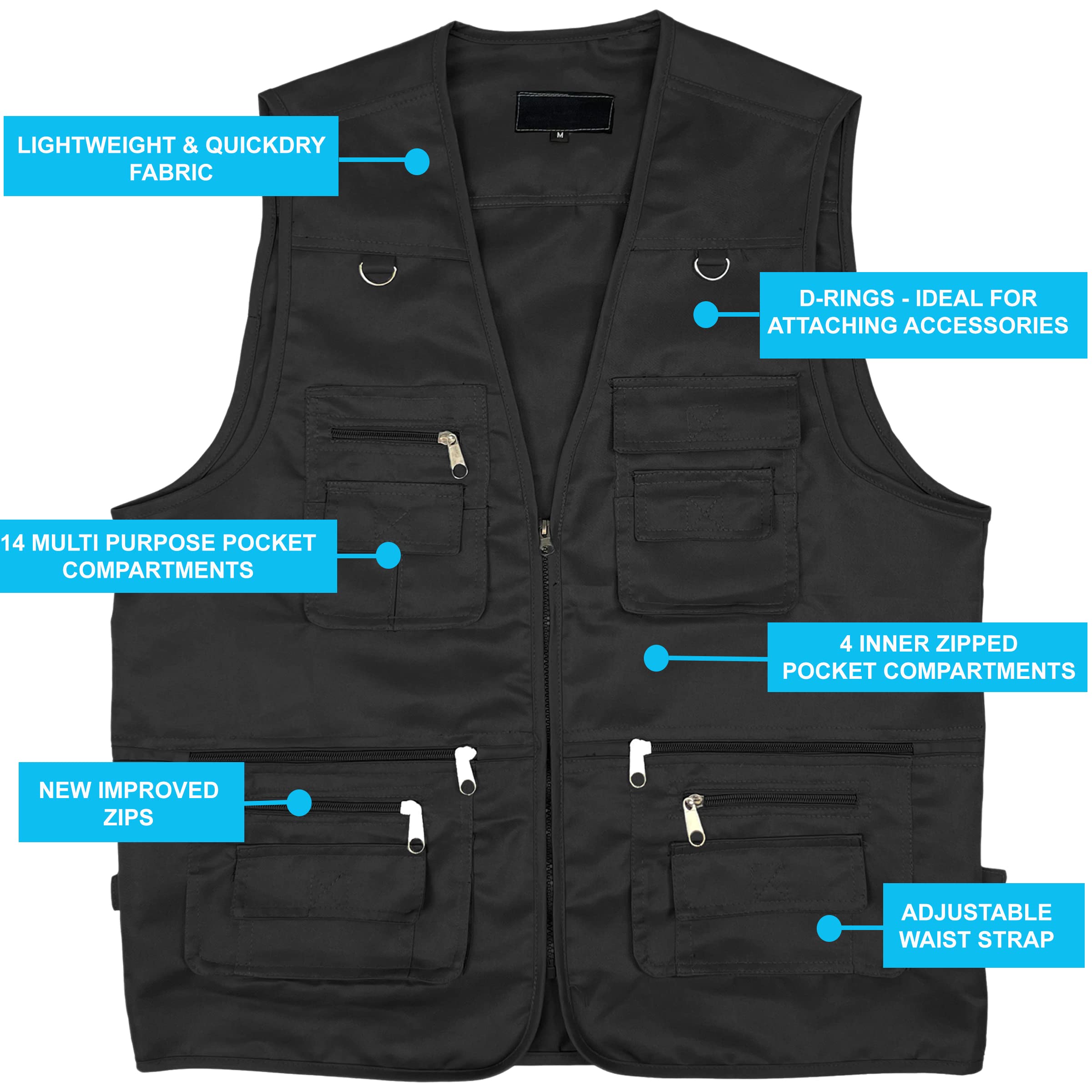 Multi Pocket Utility Vest - T_JBC 030 Fishing Vest Denim XL