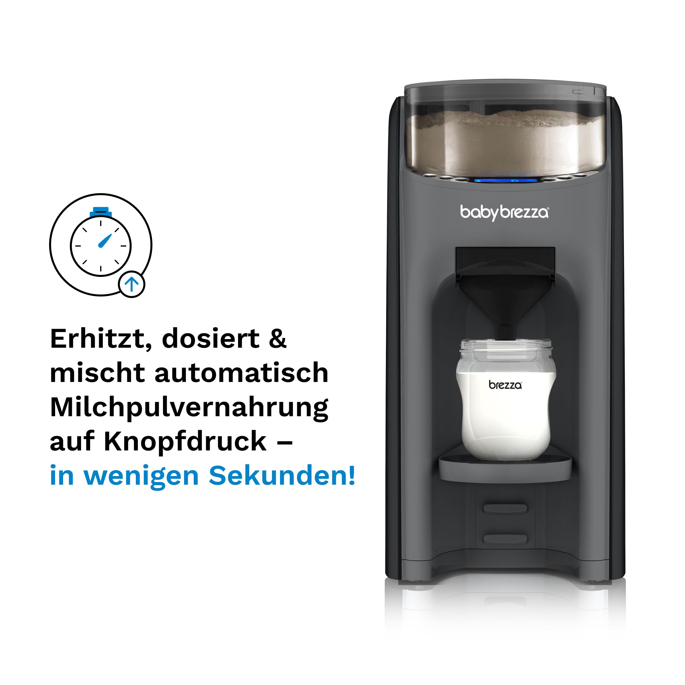 Baby Brezza Formula Pro Advanced Automatischer Flaschenzubereiter, 3 Temperaturen, BPA-frei, Charcoal Grau