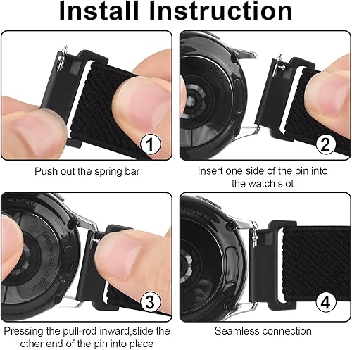 Miniatura 4 de Bandas para Garmin Venu  Venu 2 Plus  Venu Sq Watch Band para mujeres y hombres, paquete de 2 correas de repuesto elásticas suaves ajustables para