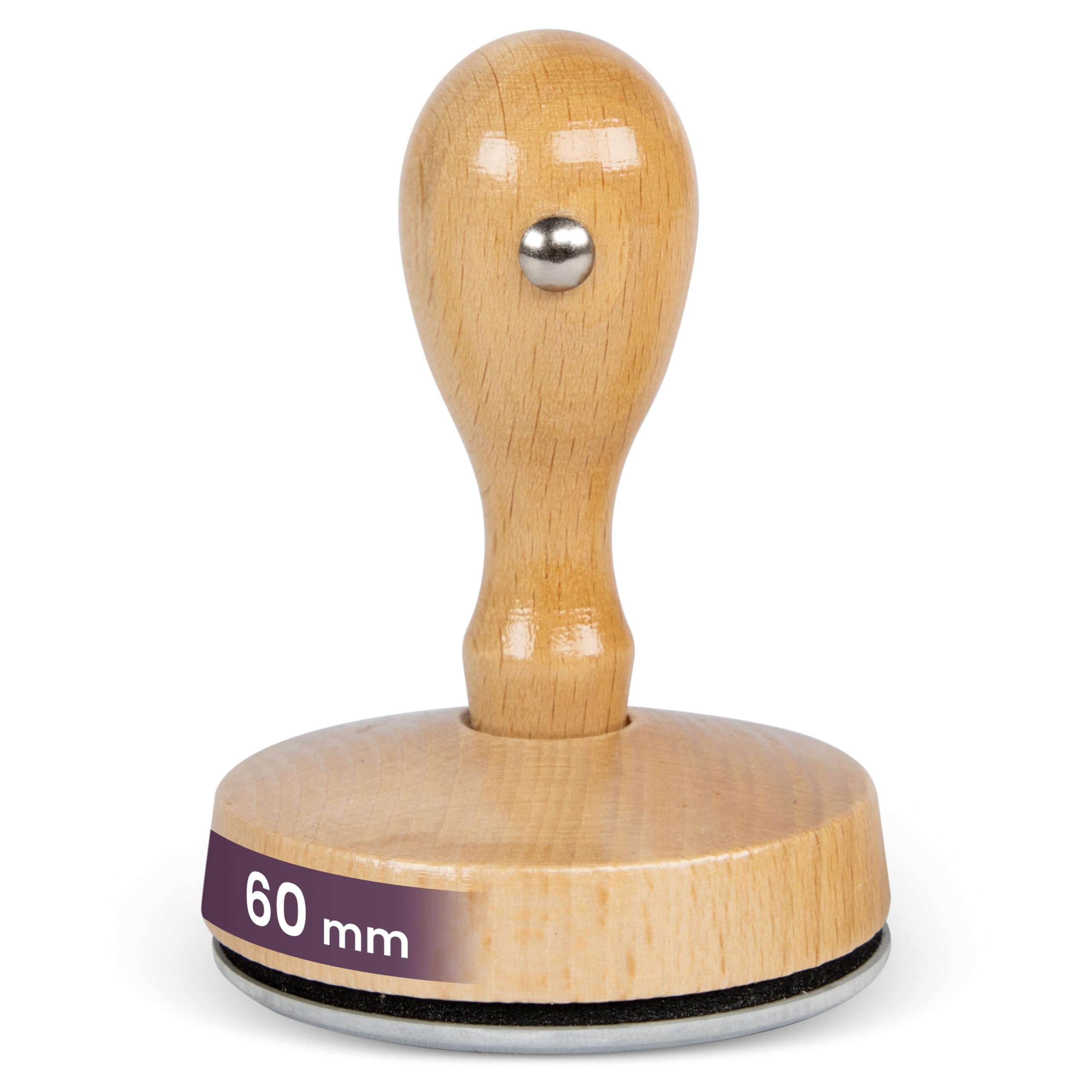 Custom Wooden Stamp – Personalised with Logo or Text, 7 Sizes (Round & Square) – Durable Rubber Stamp for Business, Office, Craft & Branding (60mm) — image 1