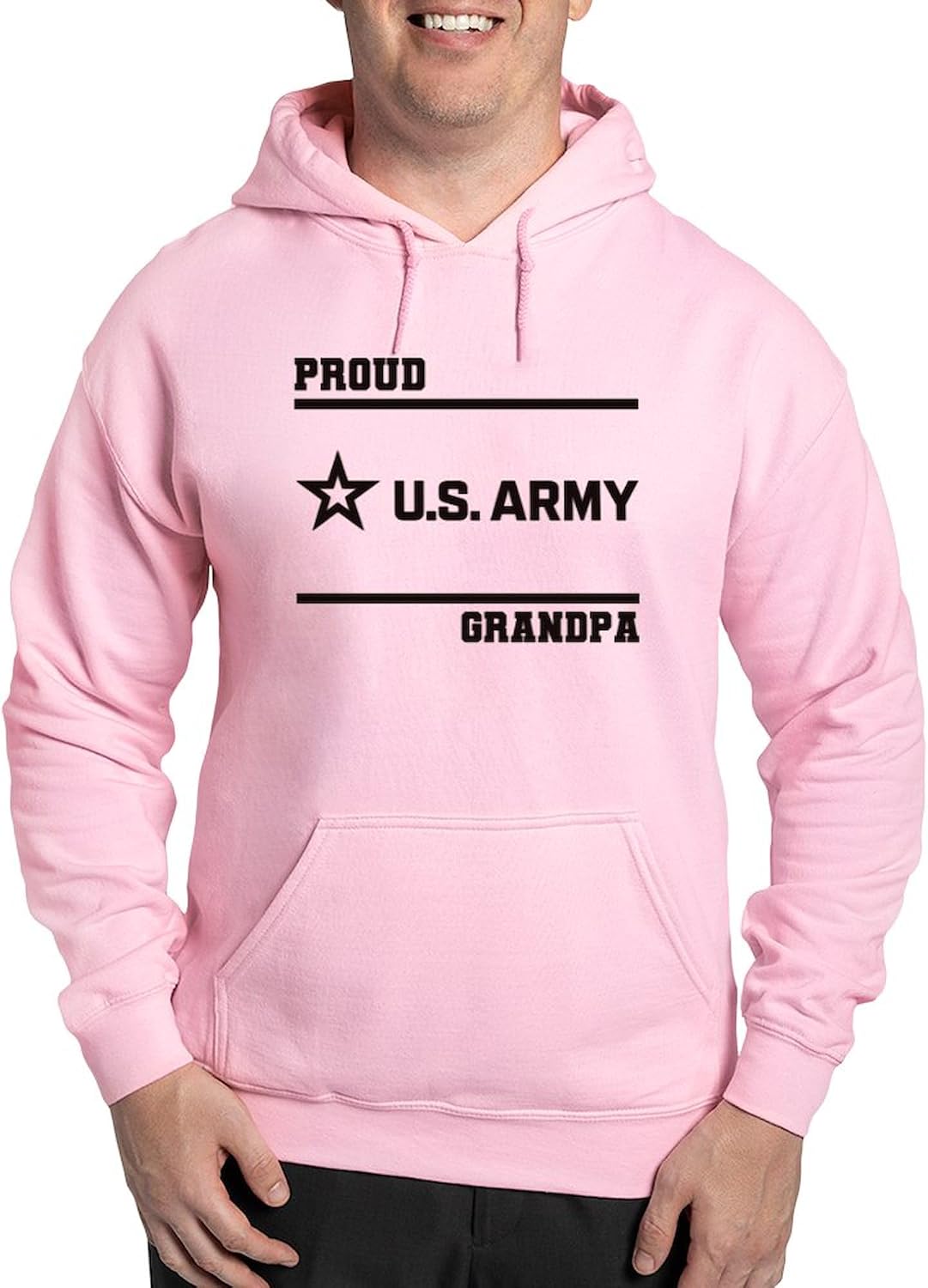 CafePress Proud Army Grandpa Black Sweatshirt Men's Light Regular Fit Hooded Sweatshirt