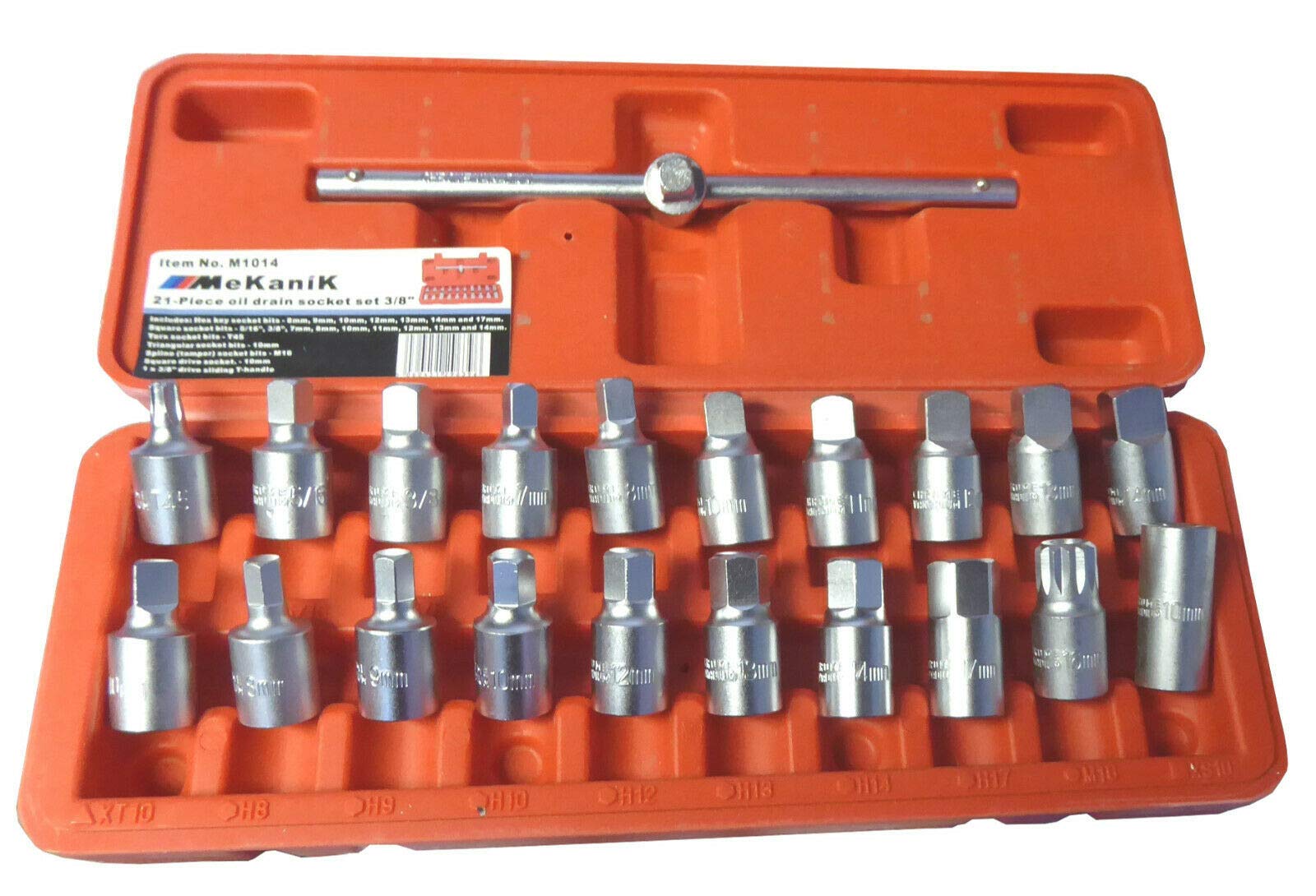 Buy Mekanik 21pc Sump Plug Oil Drain Spanner Socket Set Gearbox Rear