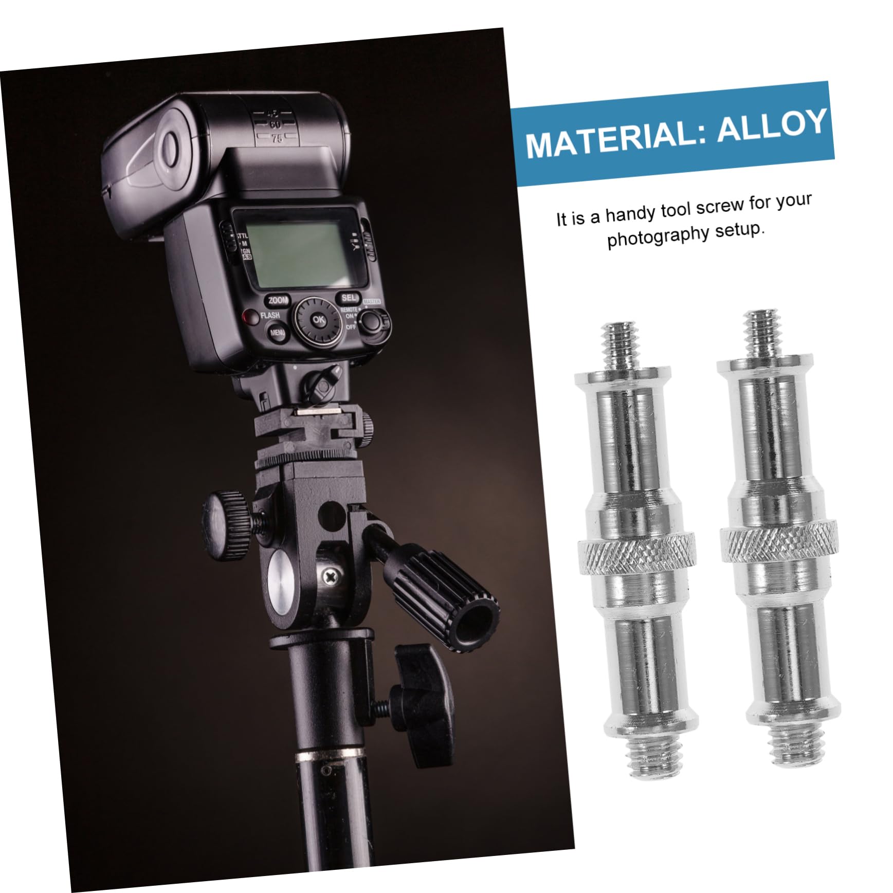 Veemoon Adapter Spigot Stud for Studio Light Stand Thread Screw Converter for 1/4 to 3/8 Inches