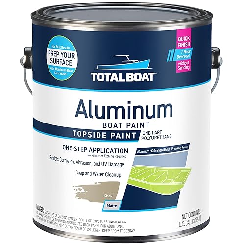Miniatura 21 de TotalBoat Pintura de aluminio para lanchas, barcos bajos, botes, botes anfibios, barcos Jon y pontones (Verde Ejército, Quart)