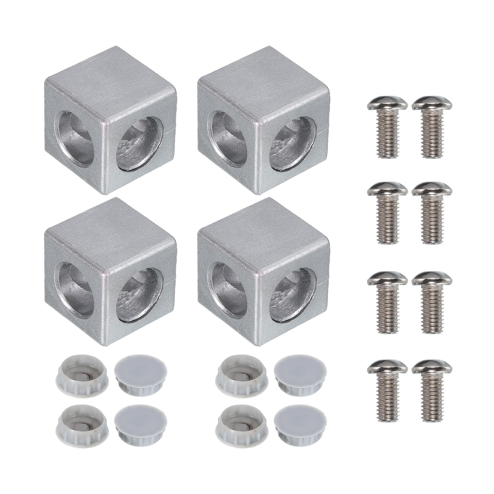 Équerre d'angle 2 voies usinée en alliage d'aluminium de 30mm