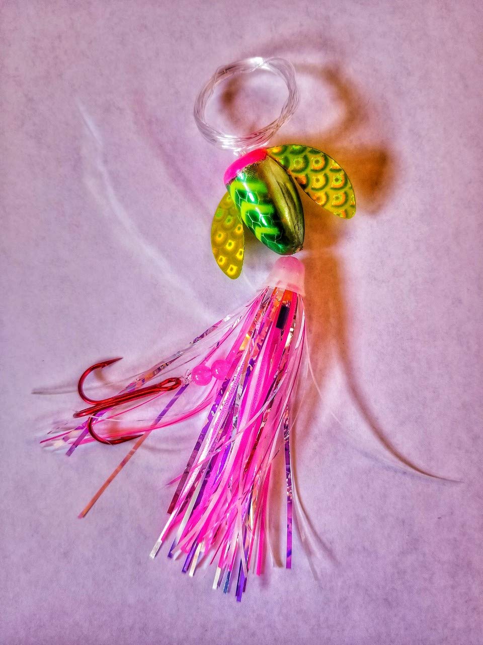 Ice Strong Outdoors Laker Taker Lures - Pink Chartruese Tiger
