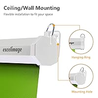 Vista 4 de Telón de fondo de pantalla verde desplegable, panel de teclas Chroma de bloqueo automático de 79 x 75 pulgadas con tela verde resistente a las Blanco