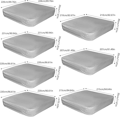 Miniatura 7 de Funda cuadrada para bañera de hidromasaje, impermeable, de repuesto resistente, fundas protectoras de spa para exteriores, café, 81 pulgadas de