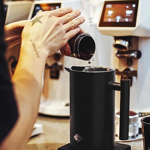 Miniatura 3 de CrossCreek Cafetera de prensa francesa prensa de café de acero inoxidable 304 34 onzas 4 tazas con recipiente de café de 212oz prensas francesas de