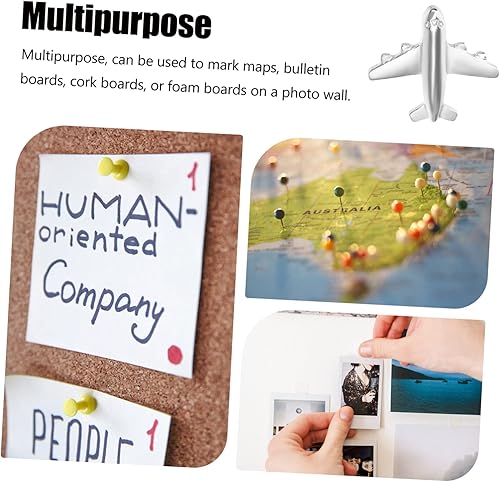 Miniatura 9 de 12 chinchetas decorativas de metal para avión, tablón de anuncios y exhibición de fotos para postales de notas y accesorios de dibujo