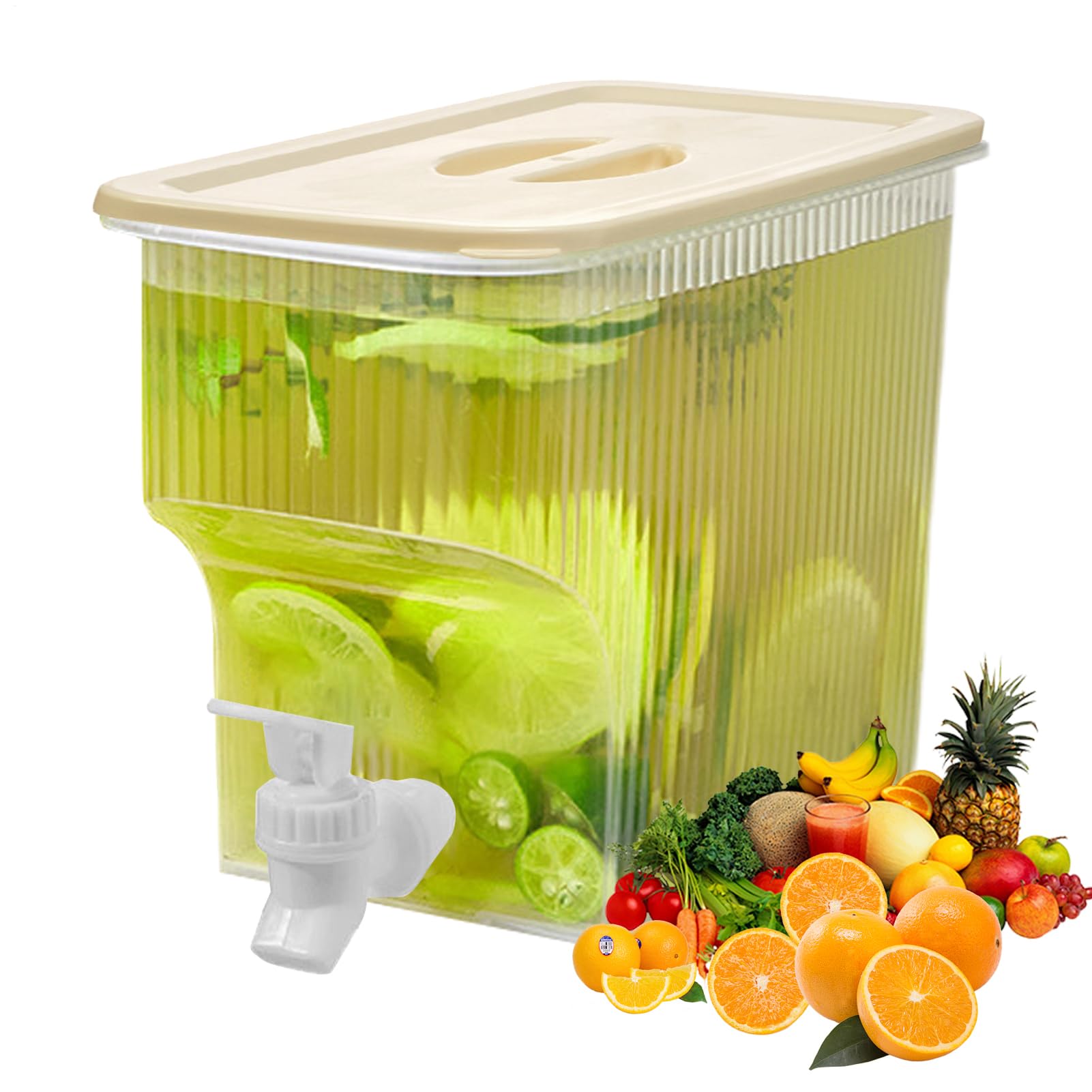 Récipient à boissons 3,9L avec distributeur transparent pour frigo