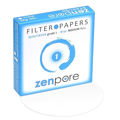Qualitative Filter Paper 9 cm Lab Filter Paper for Chemistry, Standard Qualitative Grade 1-Medium Flow 90mm(100 Discs)