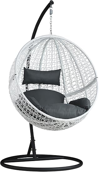 Chaise suspendue en rotin avec support