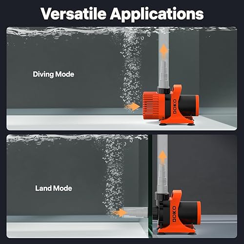 Miniatura 5 de DOKO Bomba de agua sumergible, bomba de estanque de 6600 GPH con cable de alimentación de 20 pies y altura de elevación de 26 pies, bomba de agua