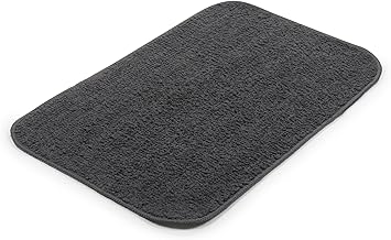 ENRICH HOMES Microfiber Solid Bathroom Mats Anti Slip, Water Absorbent, Quick Dry, Lightweight Bath Floor mat, Doormat for Home Entrance/Living Room/Kitchen, Anti Skid Rug Carpet (40x60cm, Gray)