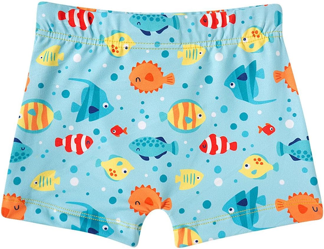 Sunga Boxer Infantil Proteção UV 50+ Peixinhos Azul Tip Top