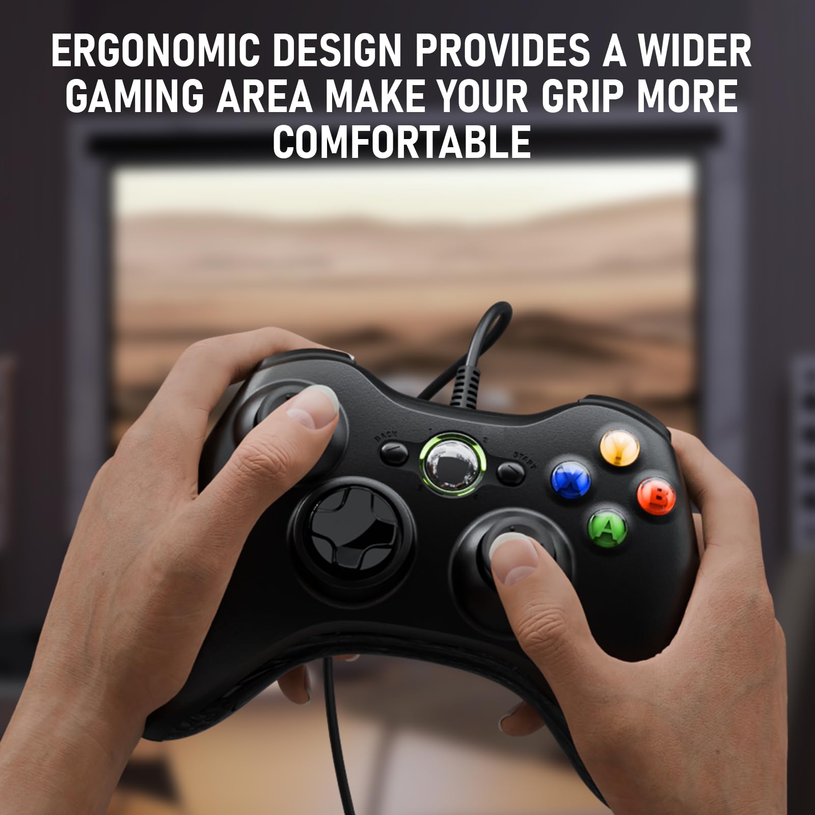 Diswoe 2 Pack Manette pour Xbox 360, 2 Pack Manette PC, Joystick Manette de Jeu pour Xbox 360/ Slim/PC Windows 7/8/10/11/XP, Gamepad Filaire avec Double Vibration/Design Ergonomique