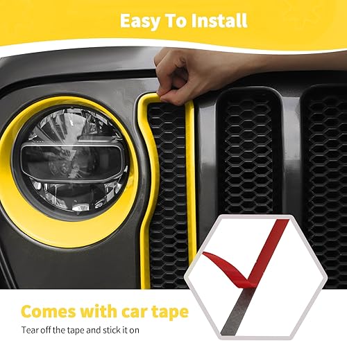 Miniatura 6 de RT-TCZ Rejilla frontal de malla para faros delanteros, accesorios interiores ABS para Jeep Wrangler JL JLU 2018-2022 Gladiator JT Unlimited Sport